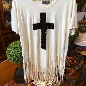 Pol fringed cross shirt